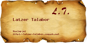 Latzer Talabor névjegykártya